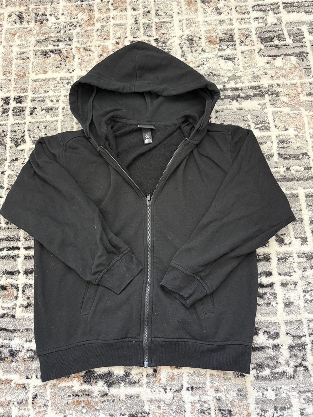 H&M Black Full-Zip Hooded Sweater